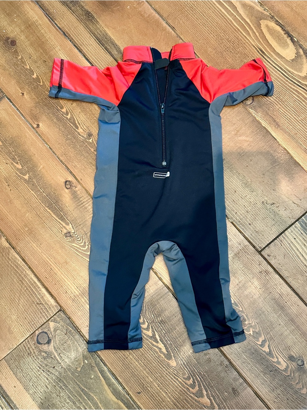 Baby One-Piece Rash Guard Swimsuit - black, red, Gray